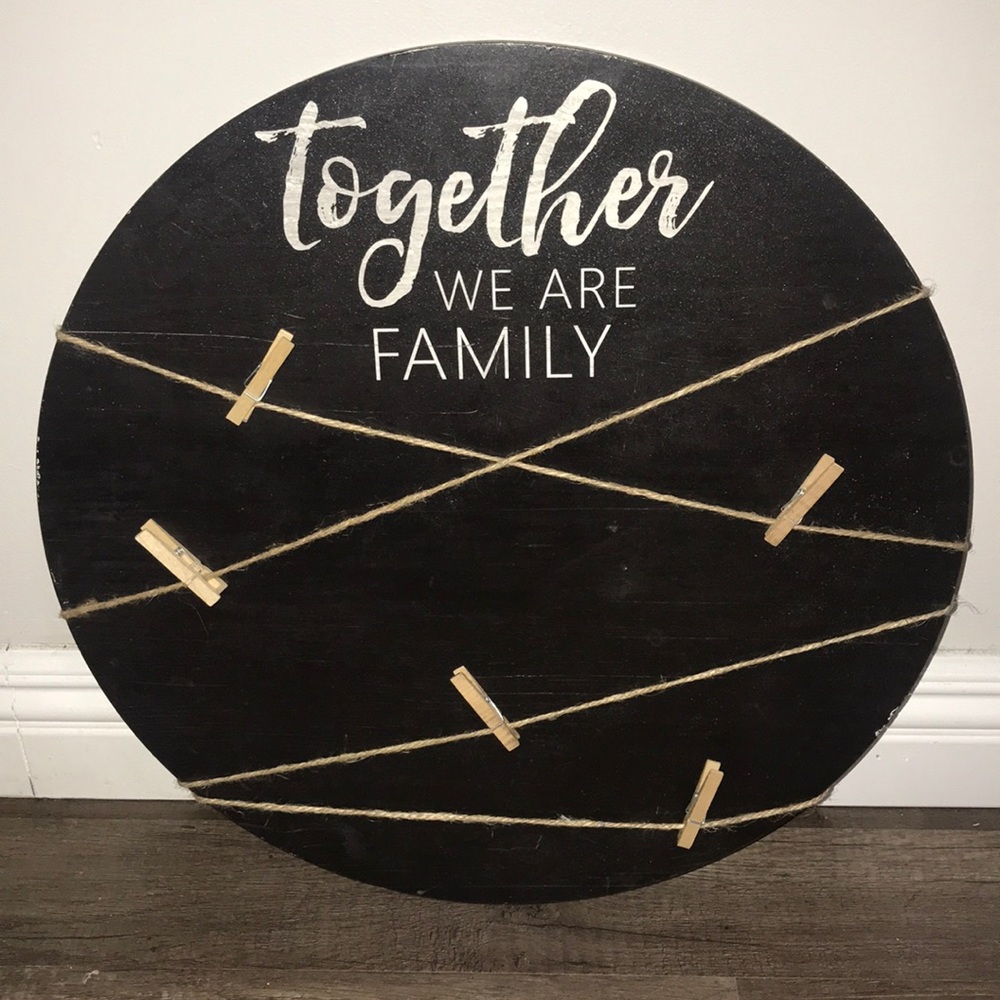 TOGETHER WE ARE FAMILY WALL HANGING PHOTO SIGN